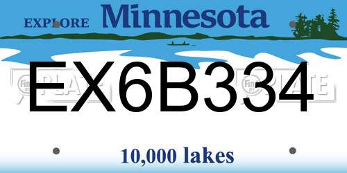 EX6B334 Minnesota License Plate