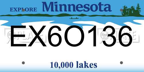 EX6O136 Minnesota License Plate