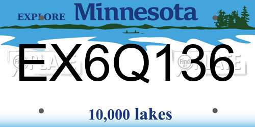 EX6Q136 Minnesota License Plate