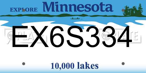 EX6S334 Minnesota License Plate