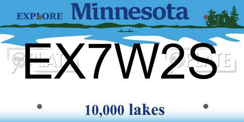 EX7W2S Minnesota License Plate