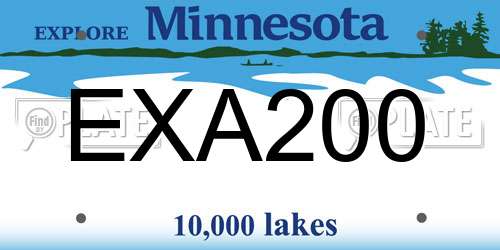 EXA200 Minnesota License Plate