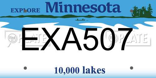 EXA507 Minnesota License Plate
