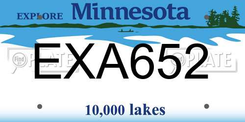 EXA652 Minnesota License Plate
