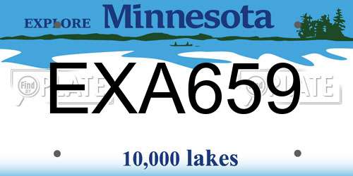 EXA659 Minnesota License Plate