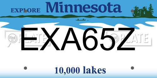 EXA65Z Minnesota License Plate