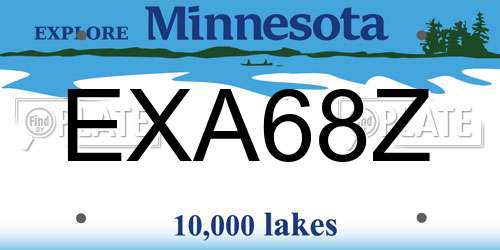 EXA68Z Minnesota License Plate