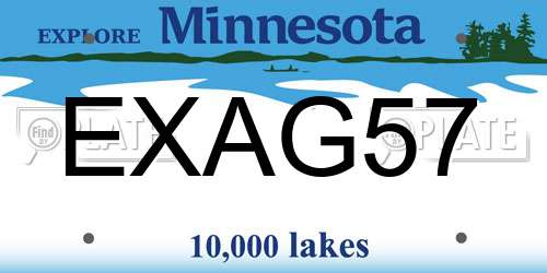 EXAG57 Minnesota License Plate
