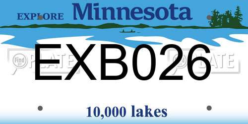 EXB026 Minnesota License Plate