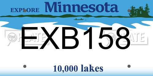 EXB158 Minnesota License Plate