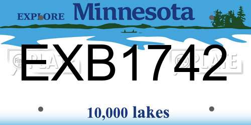 EXB1742 Minnesota License Plate