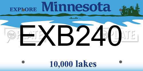 EXB240 Minnesota License Plate