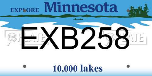 EXB258 Minnesota License Plate