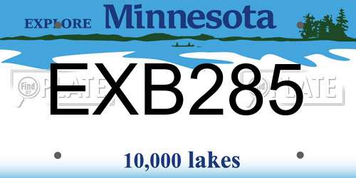 EXB285 Minnesota License Plate