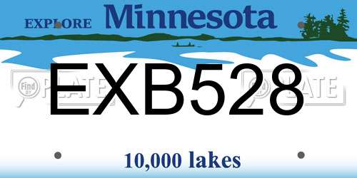 EXB528 Minnesota License Plate