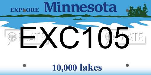 EXC105 Minnesota License Plate