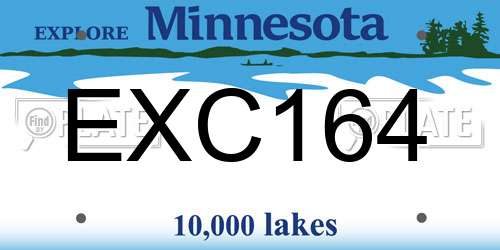 EXC164 Minnesota License Plate