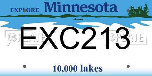 EXC213 Minnesota License Plate