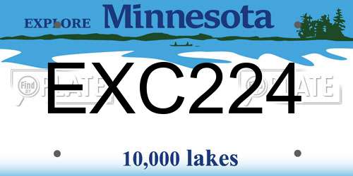 EXC224 Minnesota License Plate