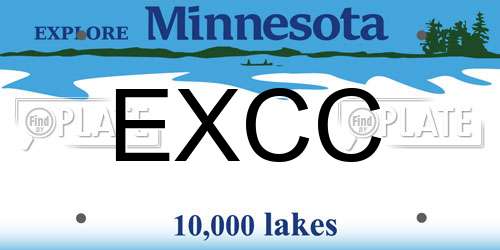EXCC Minnesota License Plate