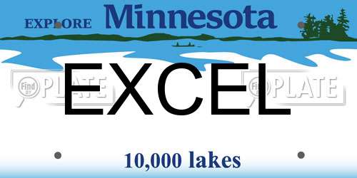 EXCEL Minnesota License Plate