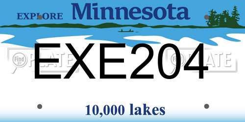 EXE204 Minnesota License Plate
