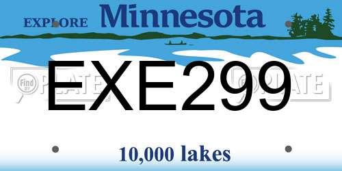 EXE299 Minnesota License Plate