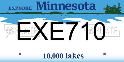 EXE710 Minnesota License Plate