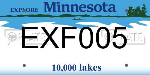 EXF005 Minnesota License Plate