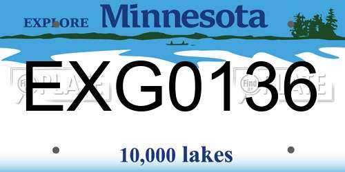 EXG0136 Minnesota License Plate