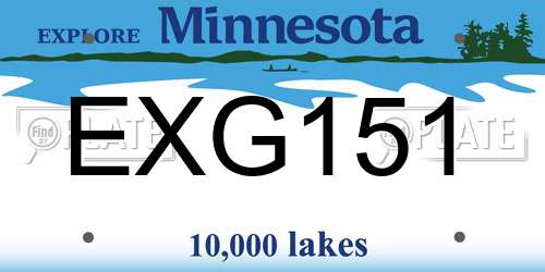 EXG151 Minnesota License Plate