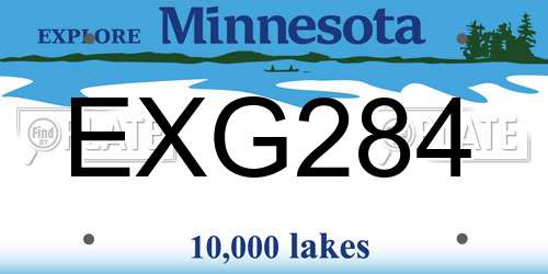 EXG284 Minnesota License Plate