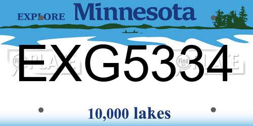 EXG5334 Minnesota License Plate