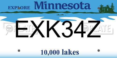 EXK34Z Minnesota License Plate