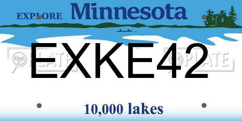 EXKE42 Minnesota License Plate