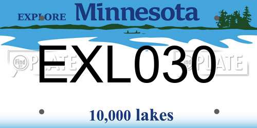 EXL030 Minnesota License Plate