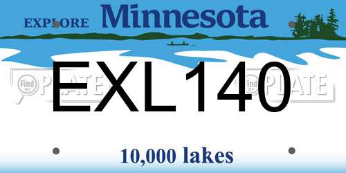 EXL140 Minnesota License Plate