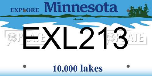 EXL213 Minnesota License Plate