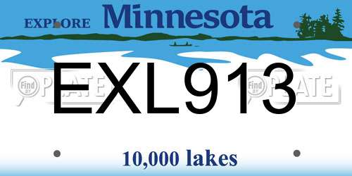 EXL913 Minnesota License Plate