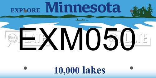 EXM050 Minnesota License Plate