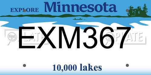 EXM367 Minnesota License Plate