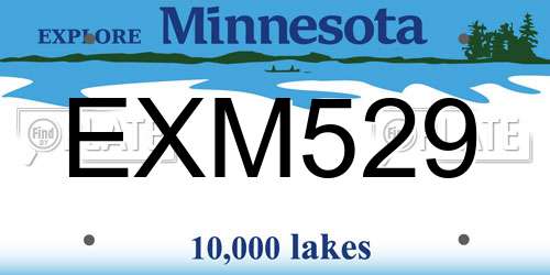 EXM529 Minnesota License Plate