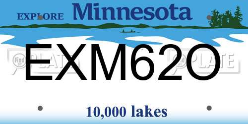 EXM62O Minnesota License Plate
