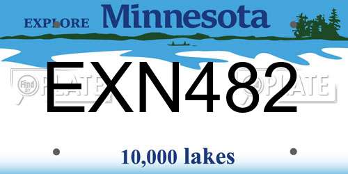 EXN482 Minnesota License Plate