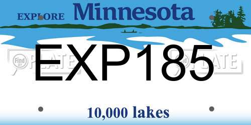 EXP185 Minnesota License Plate