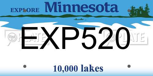 EXP520 Minnesota License Plate