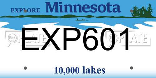 EXP601 Minnesota License Plate