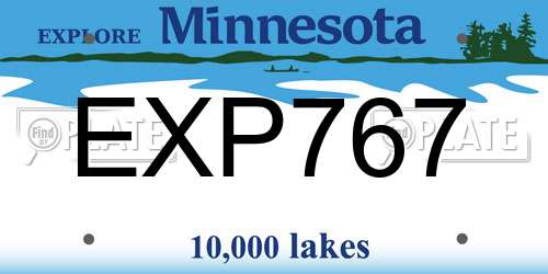 EXP767 Minnesota License Plate
