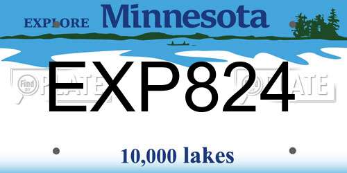 EXP824 Minnesota License Plate