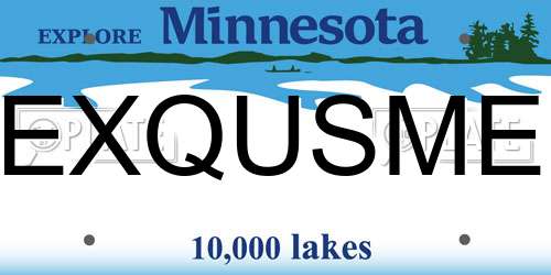 EXQUSME Minnesota License Plate